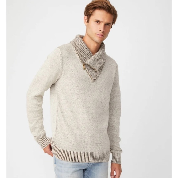 New GUESS Clay Shawl Zip Sweater SZ L - Picture 1 of 5
